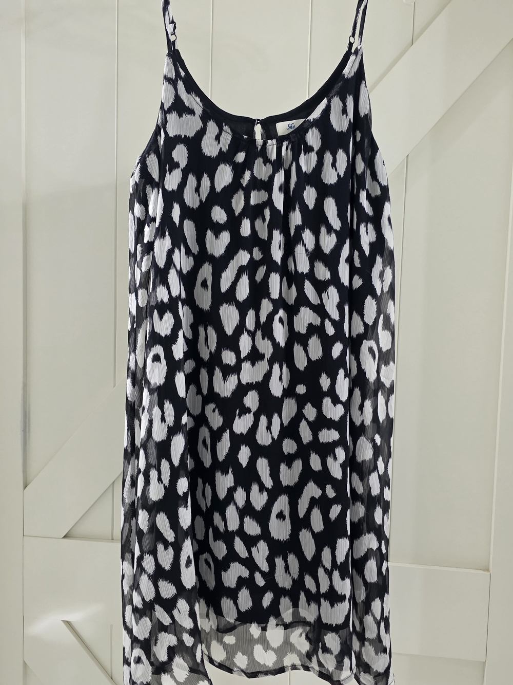 She + Sky Black and White Spotted Mini Dress